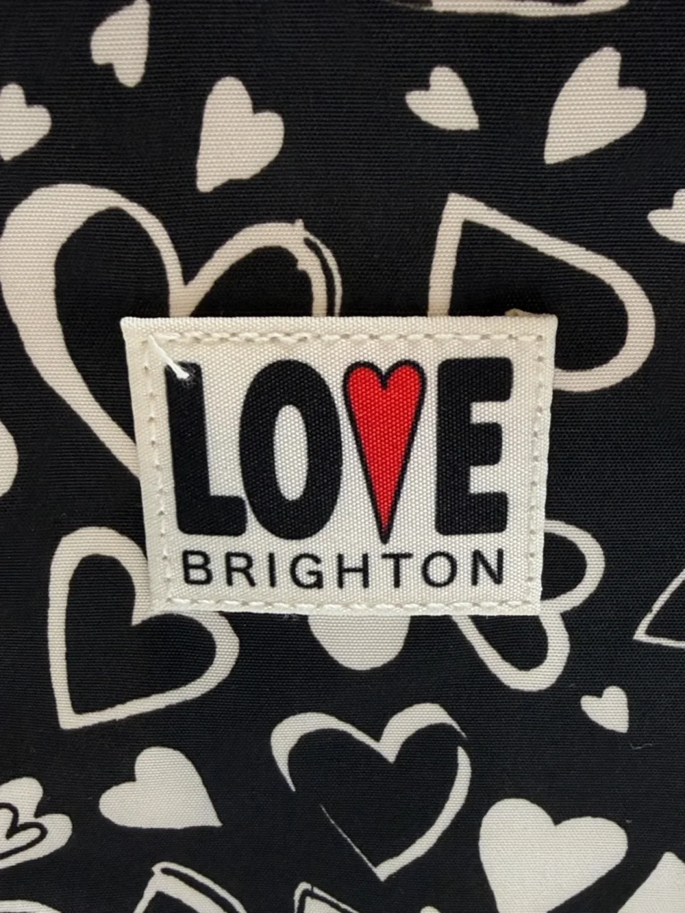 Brighton NWT Endless Love Black and White Heart Pattern Backpack